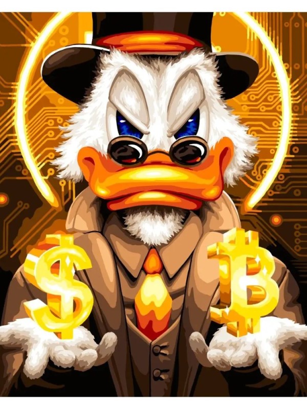 Create meme: Donald Scrooge McDuck, Painting by numbers by Scrooge McDuck, Scrooge McDuck and the Money painting