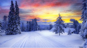Создать мем: зимний закат обои, зимний пейзаж с солнцем, зима пейзаж