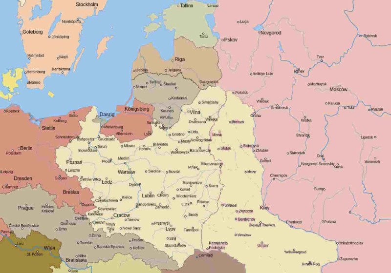 Create meme: map of poland before 1939, the borders of Poland before 1939 map, map of Poland 1921