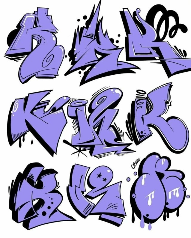 Create meme: graffiti-style font, graffiti fonts for sketches, graffiti-style letters