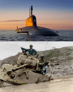 Create meme: Submarine vs tank