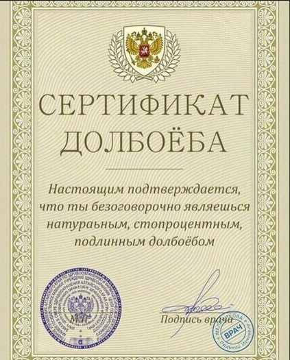 Create meme: certificate