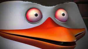 Создать мем: пингвины из мадагаскара мем, пингвины из мадагаскара шкипер с красными глазами, шкипер с красными глазами