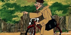 Create meme: Pechkin memes, the postman Pechkin of buttermilk, the postman Pechkin with the bike pictures