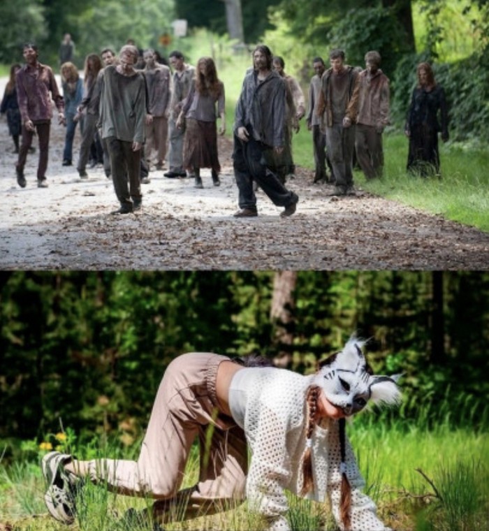 Create meme: The walking dead, the walking dead are a crowd of zombies, the walking dead zombie