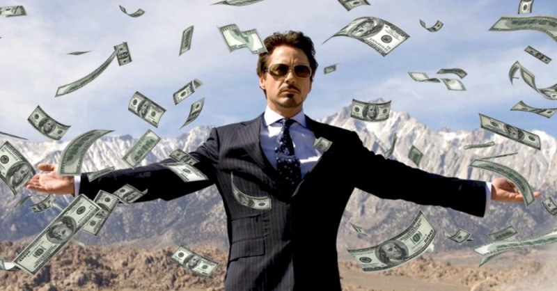 Create meme: Robert Downey , millionaire meme, Tony stark hand in hand