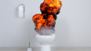 Create meme: toilet, explode, explosion