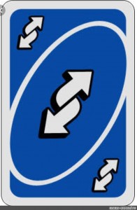 Create meme: card UNO reverse, uno reverse card, UNO card reverse