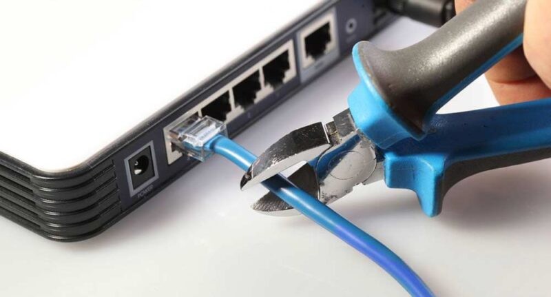 Create meme: cutting the internet cable, router cable meme, network cable