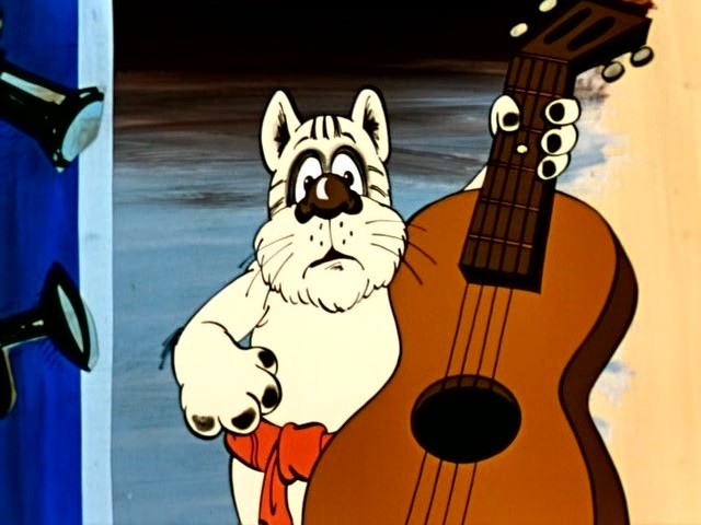 Create meme: The cat who could sing, The cat who could sing cartoon 1988, "The Cat who could Sing" (1988)