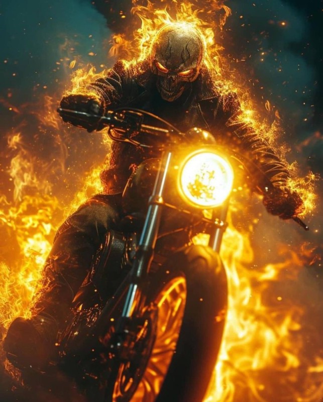 Create meme: Ghost rider marvel, ghost rider king of hell, art the ghost rider