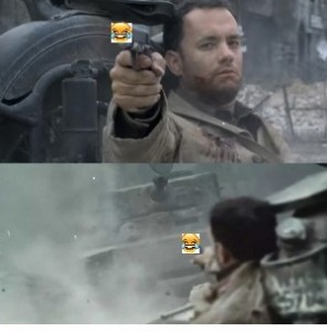 Create meme: tom hanks, save private ryan bunker, Tom Hanks saving private Ryan