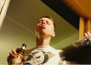 Create meme: drinking vodka in one gulp, youth drinking, booze