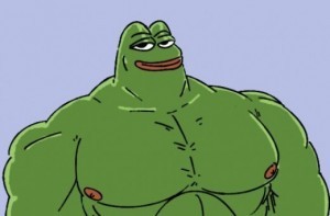 Create meme: pepe the jock, The jock toad, inflated frog