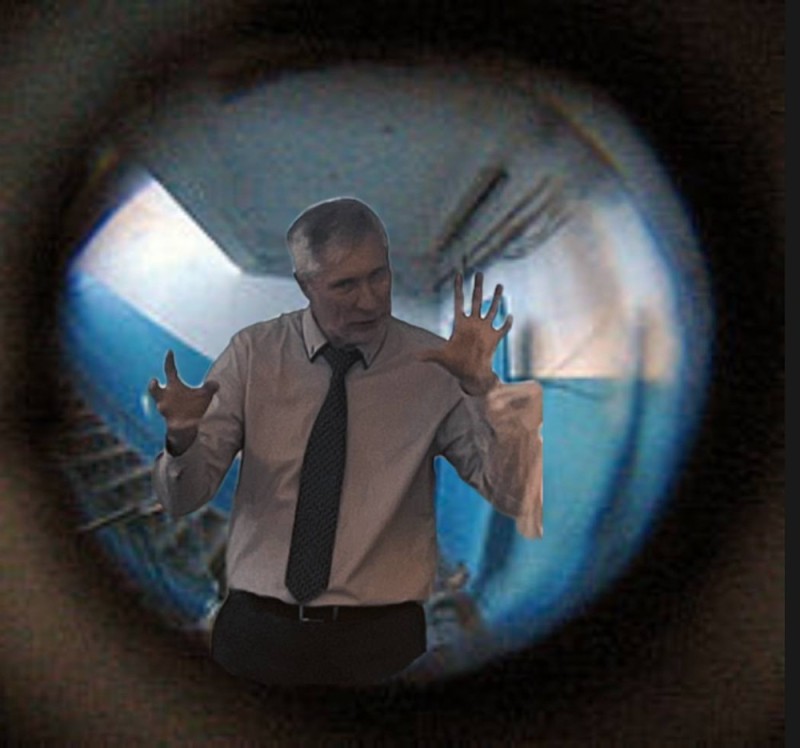 Create meme: Through the peephole, Oleg Basilashvili promised heaven, Mokhov Viktor Vasilyevich bunker