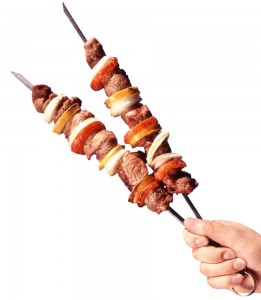 Create meme: skewer, delicious barbecue, kebab