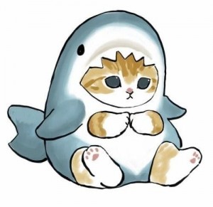 Создать мем: рисунки милых животных, kitty shark, милые котики рисунки
