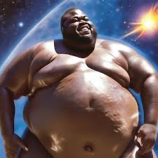 Create meme: thick ebony, fat man, the fat man in the world