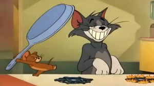 Create meme: Tom and Jerry 1949, Jerry beats Tom, Tom and Jerry