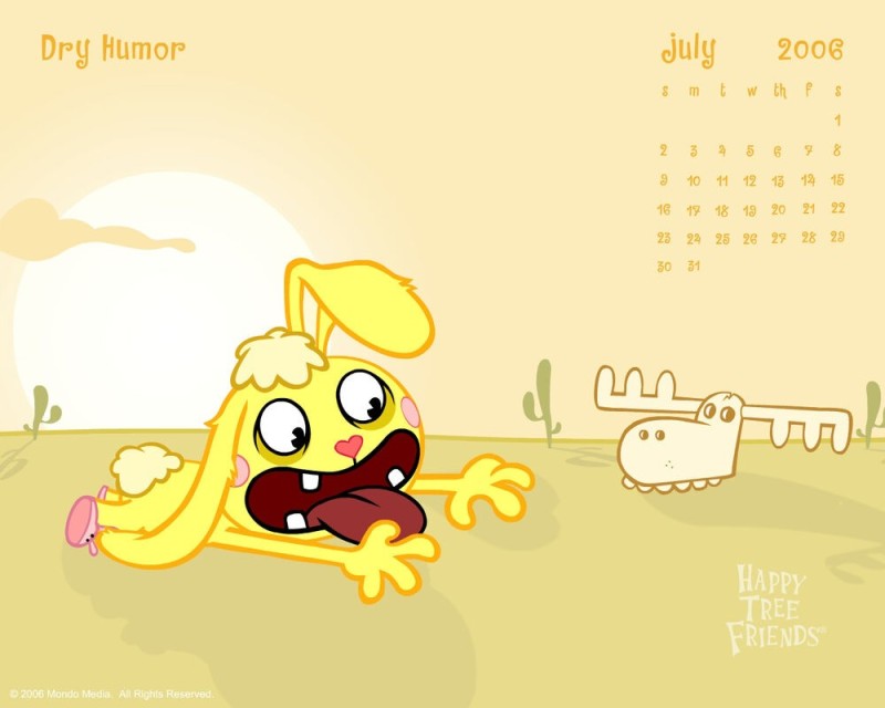 Create meme: happy three friends, happy tree friends yellow rabbit, happy tree friends 