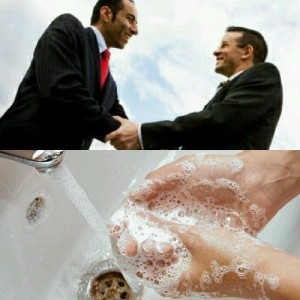 Create meme: memos about hand washing, wash hands, meme washes his hands after shaking hands