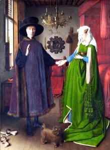 Create meme: painting Jan van Eyck portrait of Arnolfini couple, Jan van Eyck paintings of Arnolfini couple, Portrait of Arnolfini couple