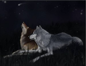Создать мем: волк и волчица, moonlight, волки и оборотни