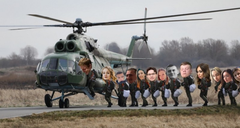 Create meme: mi 8 helicopter, landing from the Mi 8, Mi 8 helicopter landing