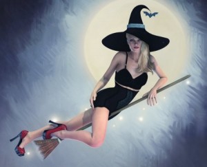 Create meme: flying witch, sexy halloween, beautiful witch on Halloween