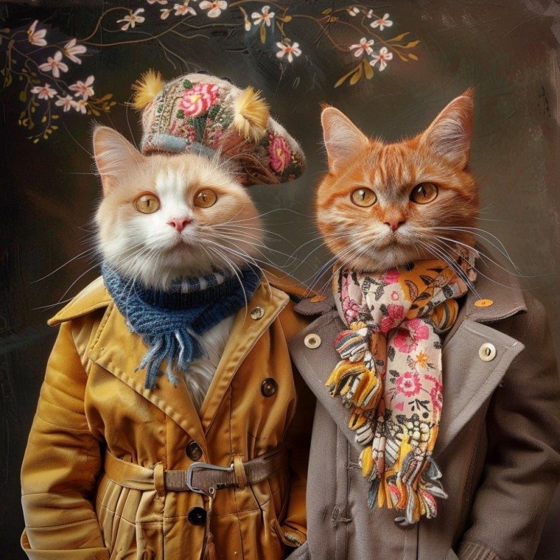 Создать мем: кот, смешные коты в одежде, коты в одежде