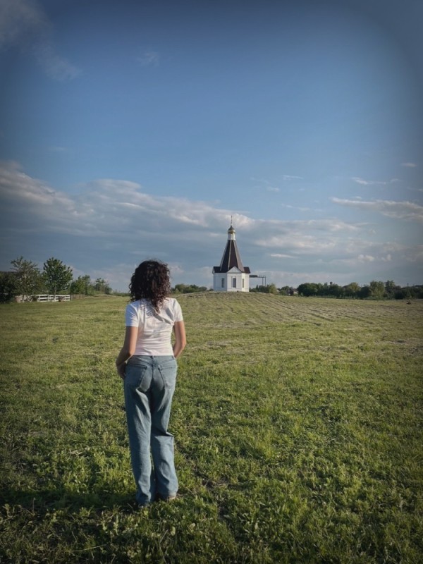 Create meme: fields village church Russia, The temple in the field, the church in the village