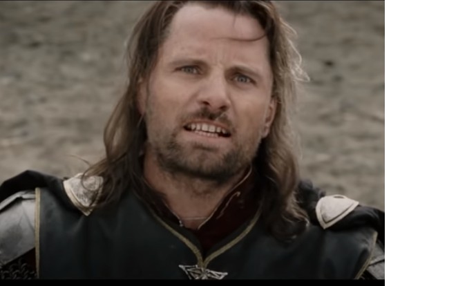 Create meme: the Lord of the rings Aragorn, Aragorn , Aragorn over Frodo