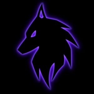 Create meme: the emblem of the wolf, wolf purple, neon wolf