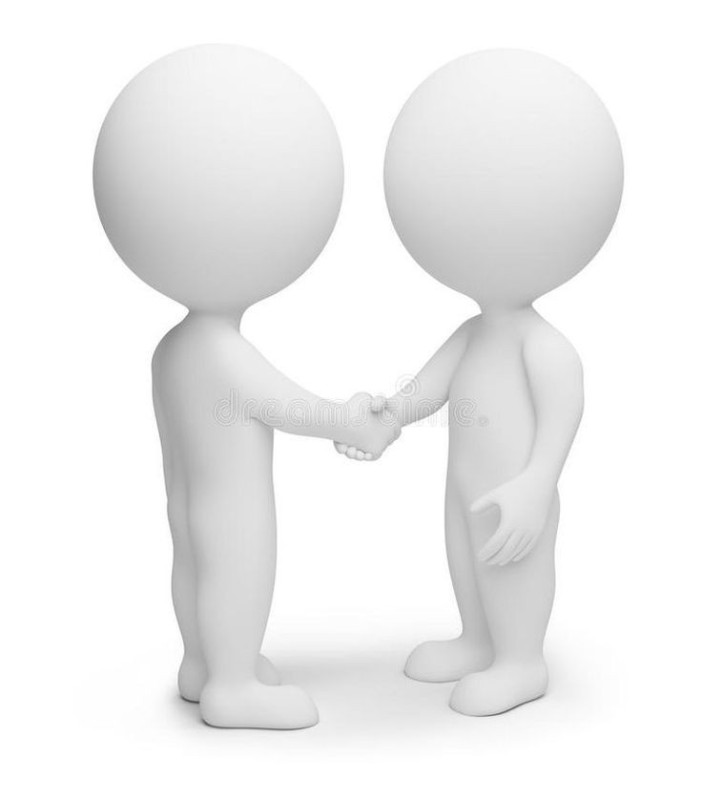 Create meme: the little men say hello, little men shake hands for a presentation, the little men shake hands