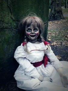 Create meme: the doll Annabelle, the curse of Annabelle, 3 doll, annabelle