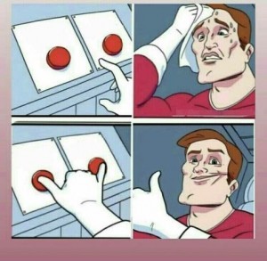 Создать мем: кнопка мем, красная кнопка мем, мем с двумя кнопками шаблон