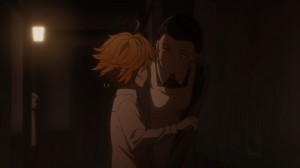 Создать мем: аниме, yakusoku no neverland, обещанный неверленд аниме поцелуй