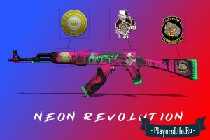 Create meme: AK-47 neon racer Wallpaper, the skin on the AK 47 neon revolution, AK-47 neon revolution