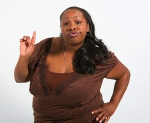 Create meme: a black woman with a finger, black woman meme, black woman