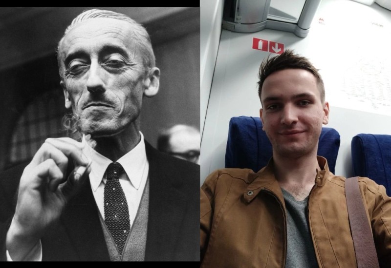 Create meme: Cousteau Jacques yves, Young Jacques Yves Cousteau in the 1940s, Maxim Vasilenko