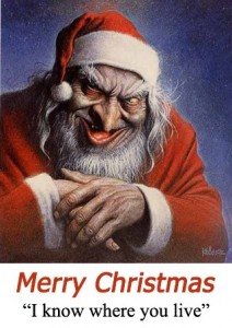 Create meme: angry Santa, evil Santa Claus