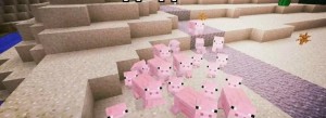 Create meme: a pig in minecraft