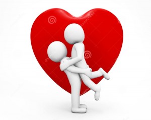 Создать мем: человек, человечек обнимает сердце, 3d человечки любовь