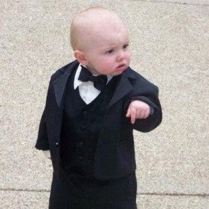 Create meme: the mouth at the level of the crotch, tuxedo for baby 1 year, the mouth will open on the level of the crotch