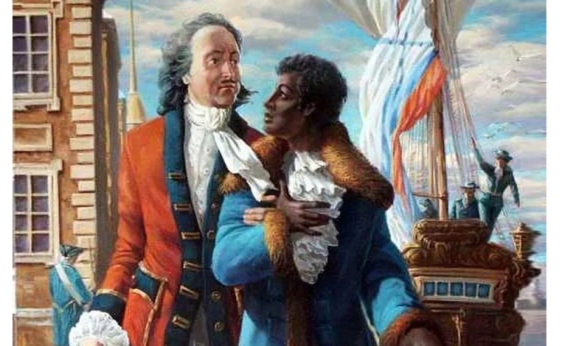 Create meme: Peter 1 and the Blackamoor of Peter the Great, Peter 1 painting