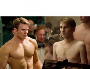 Create meme: Chris Evans captain America before and after