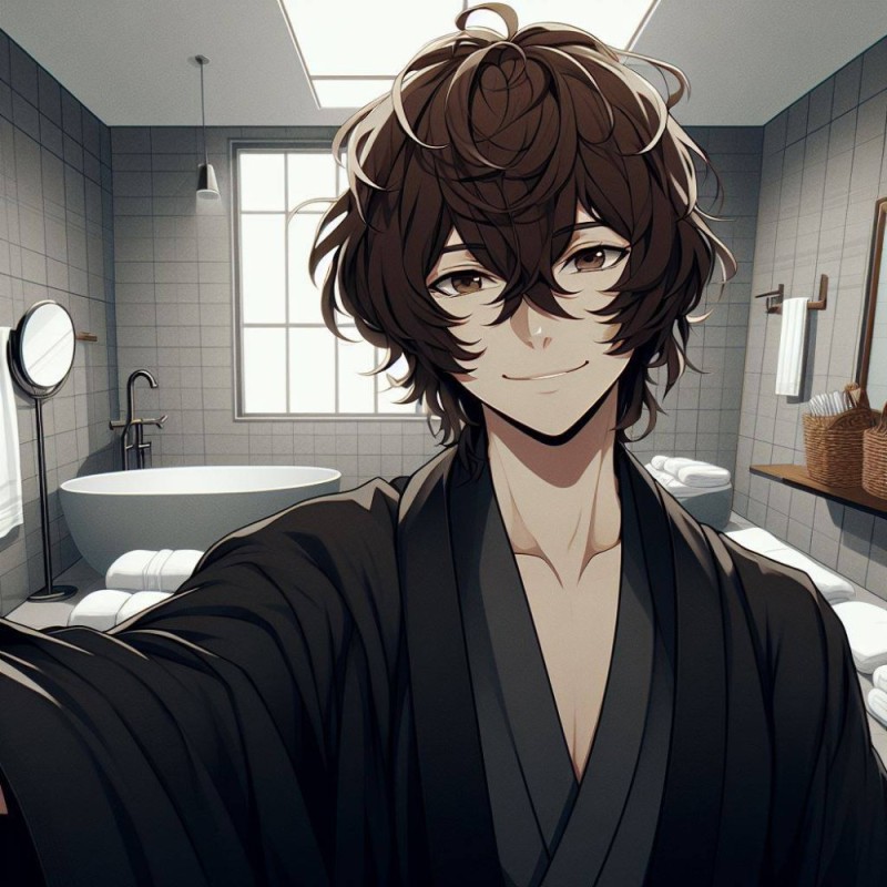 Create meme: osamu dazai, Dazai Osamu in a kimono, dazai osamu dark era