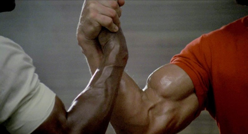 Create meme: Carl Weathers and Arnold Schwarzenegger handshake, schwarzenegger handshake, Arnold Schwarzenegger 