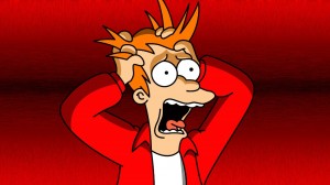 Create meme: futurama panic picture, fry futurama panic, fry screaming