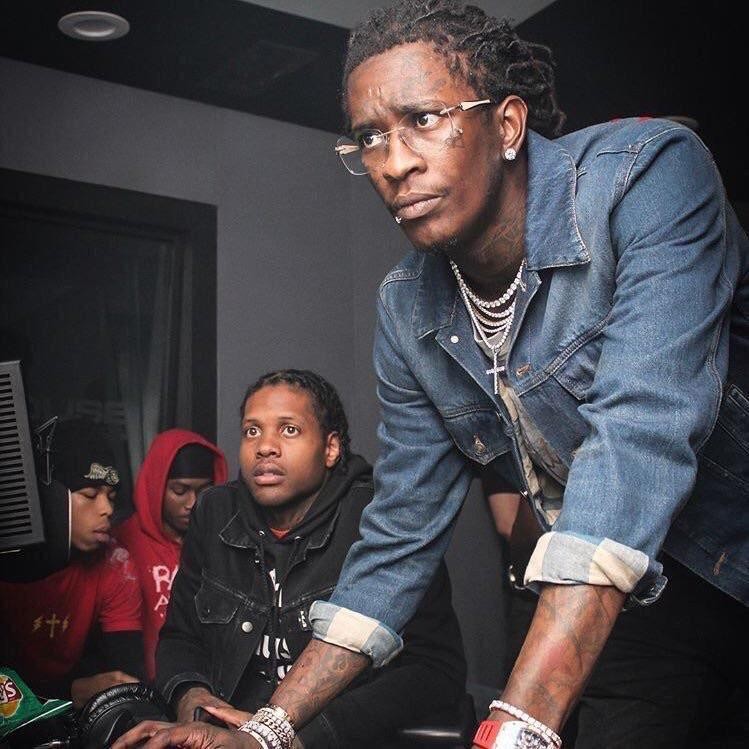 Create meme: lil durk, game , Young thug and Lil Durk at the studio